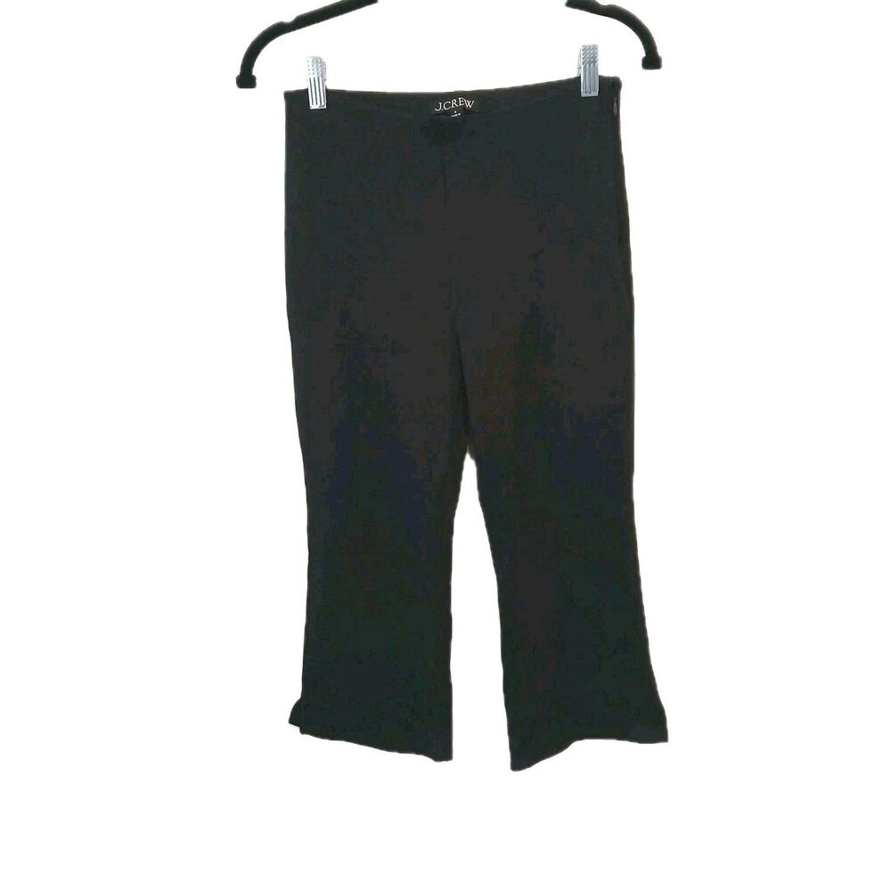 J Crew Any Day Knit Pants Womens Small Black Side Zip Cropped Capsule Staple
